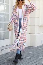 New autumn and winter long cardigan jacket with elegant tassels