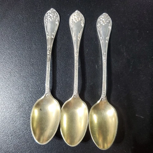 3 STERLING SILVER OLD STYLE "RUSTIC" by TOWLE SPOONS 3 7/8" LONG