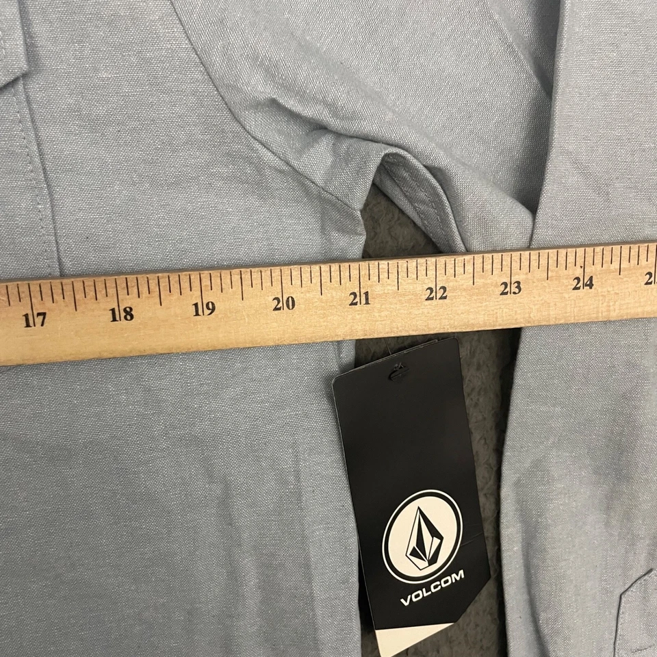 Volcom Shirt Mens Medium Light Blue Pearl Snap Western Rodeo Skater Casual Dad - Image 2 of 4