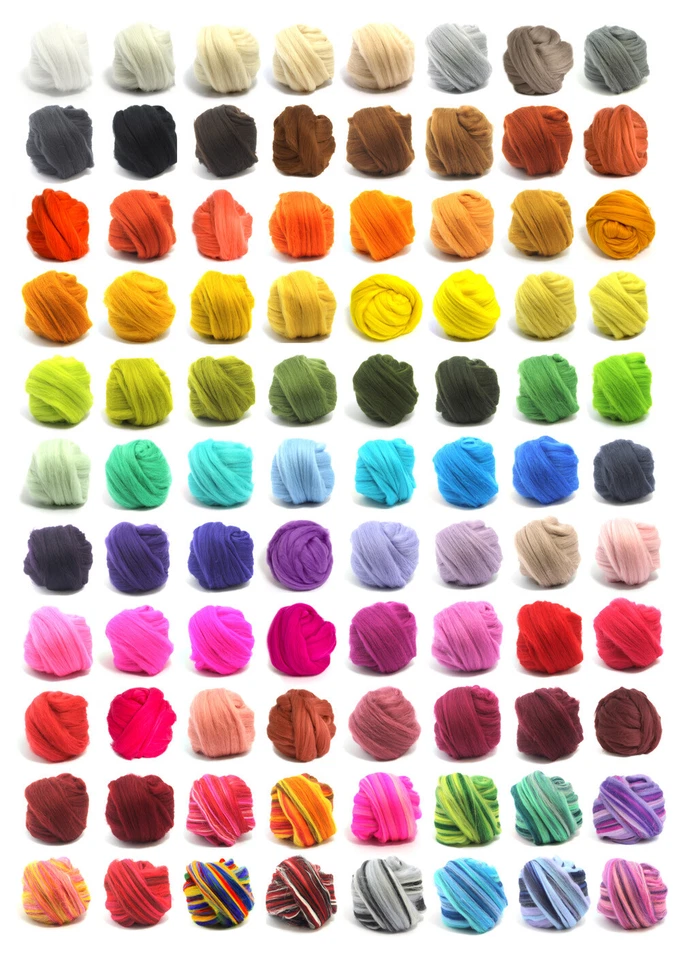 50g / 100g Merino Wool Roving Top CyberloxShop Felting Dreads Needle Spinning