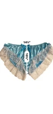 iefiel panties Size Large Blue White Lacy Sexy Sissy shiny 