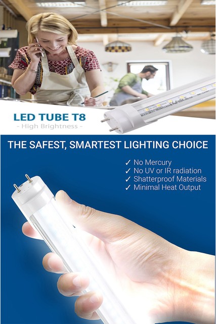 4-Pack Luxrite 4FT LED T8 Tube Light 18W (32W Equivalent ...