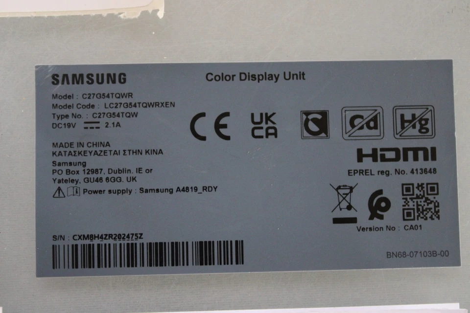 Mainboard-Samsung Odyssey G5 C27G54TQWR Gaming Monitor - QHD, AMD - Bild 2 von 4