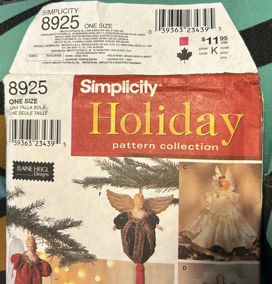Simplicity Holiday Sewing Pattern 8925 Uncut Elaine Heigl Designs - Image 2 of 4
