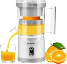 Electric Citrus Juicer Hands Free, Automatic Juicer Machine with Cleaning Brush,