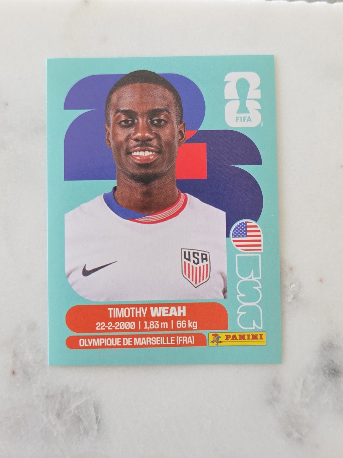 OFFICIAL STICKER COLLECTION PANINI WORLD CUP 2026- TIMOTHY WEAH  -  USA 12