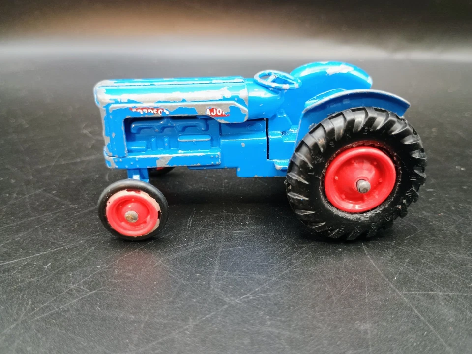 Vtg Matchbox King-Size Blue K-11 Fordson Tractor & Farm Trailer 1960s  England - Image 3 of 4