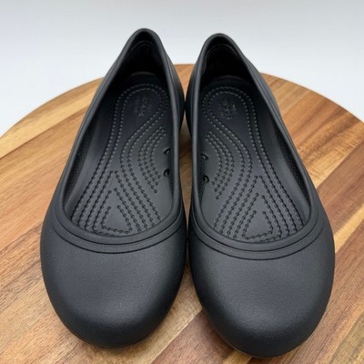 Crocs Women's Size 4 Alice Work Black Slip Resistant Comfort Flats Shoes 0888