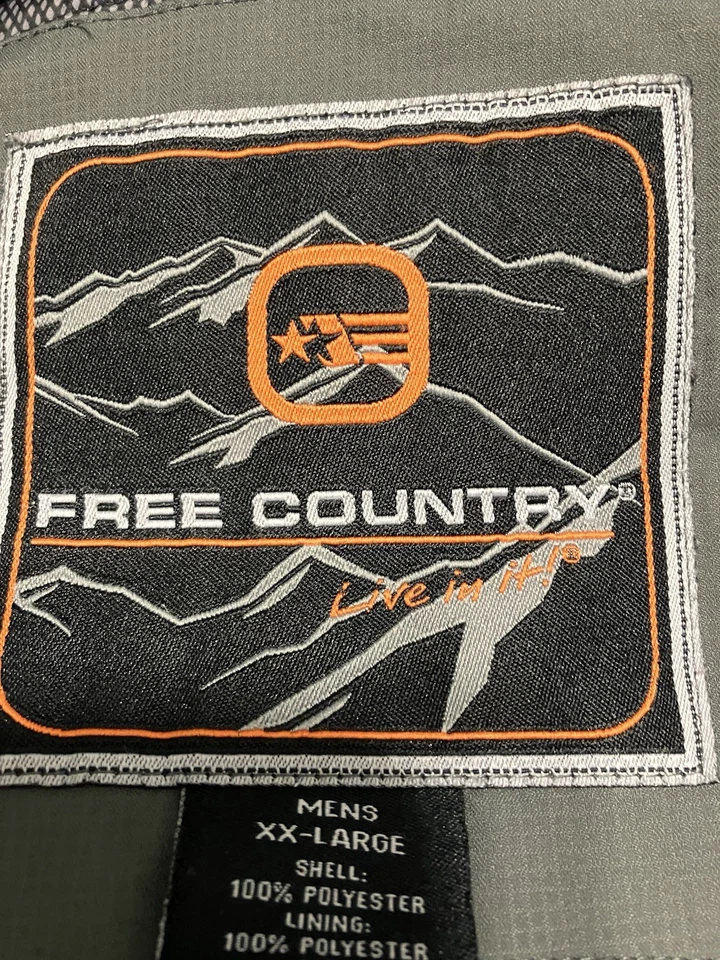 Мужской серый бесплатный страны с капюшоном зимнее пальто куртка размер 2XL молнии карманы - Изображение 3 из 4