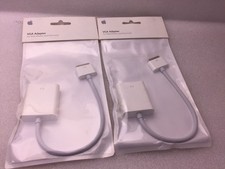 LOT OF 2 Apple Genuine A1368 VGA Adapter 30-pin iPad, iPhone, iPod Touch Convert