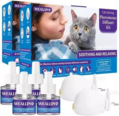 XEROME Cat Pheromone Diffuser Cat Calming Plug-in Relieve Anxiety Stress 6-in-1