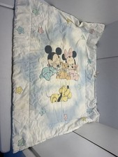Vintage Dundee Disney Mickey Minnie Pluto Teddy Bear Stars Baby Crib Blanket