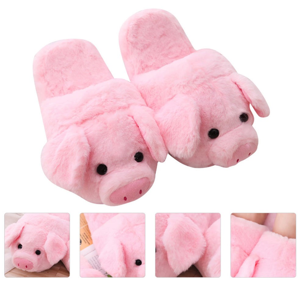 SAOLA Chaussures Sol Chaudes Antidérapantes Aux Femmes Pantoufles En Peluche Cochon