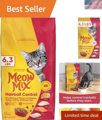 Complete Hairball Control Cat Food - 6.3 lb with Chicken, Salmon & Turkey