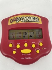 Radica Color Poker Handheld Electronic Game Video Poker Red Works Tested