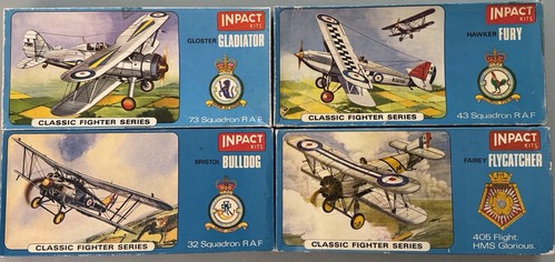Inpact 1/48 Gladiator Fury Bulldog Flycatcher Classic Fighter Series LOT OF 4