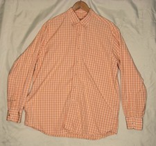 Tommy Bahama Orange/White Check Long Sleeve Button Up Shirt Size 16.5/34-35