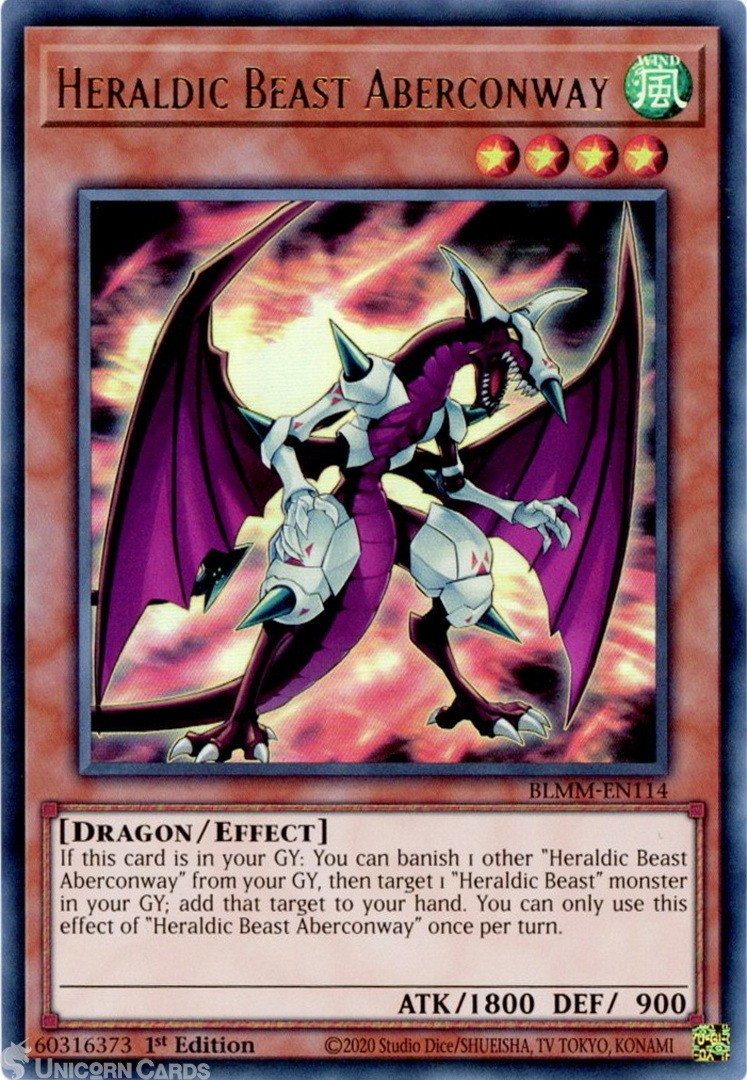 BLMM-EN114 Heraldic Beast Aberconway : Ultra Rare 1st Edition Mint YuGiOh Card