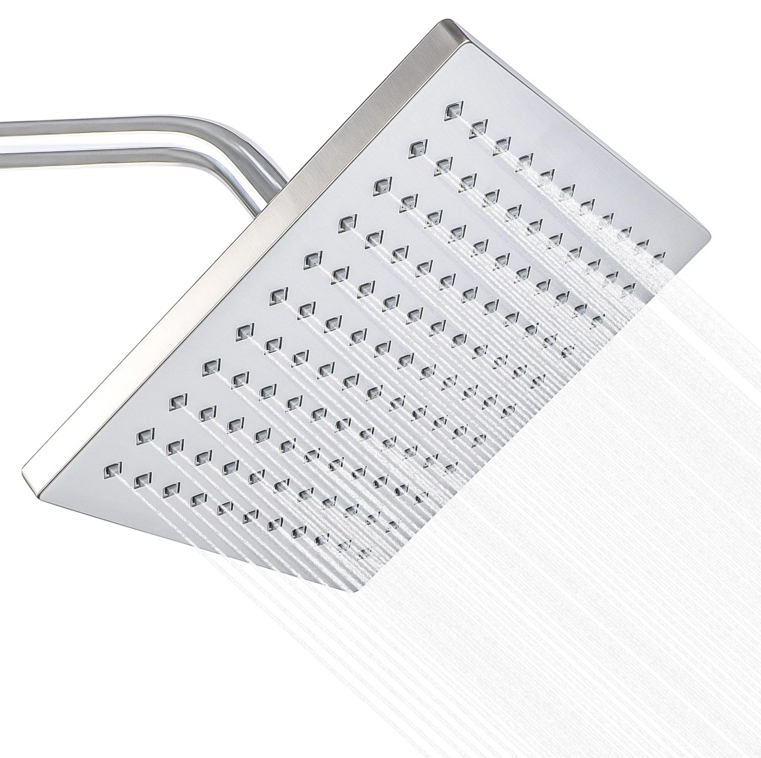 High Pressure Shower Head Rain Shower Head Brushed Nickel Easy Clean 8" Face