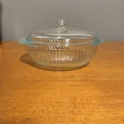 Vintage Pyrex Casserole Dish With Lid Set Clear Glass