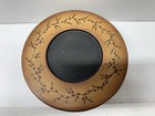 The Hearthside Collection Wood Christmas Candle Holder Plate Top Ceramic Rustic — photo 2