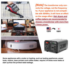 500W US to Japan Voltage Converter 120V to 100V Step Down Transformer for Japane
