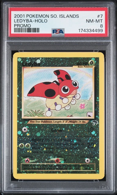 2001 POKEMON SOUTHERN ISLANDS PROMO #7 LEDYBA-HOLO PSA 8