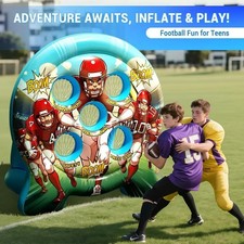 6Ft Inflatable Football Target Toss Game Set - Giant Outdoor Carnival Party Game