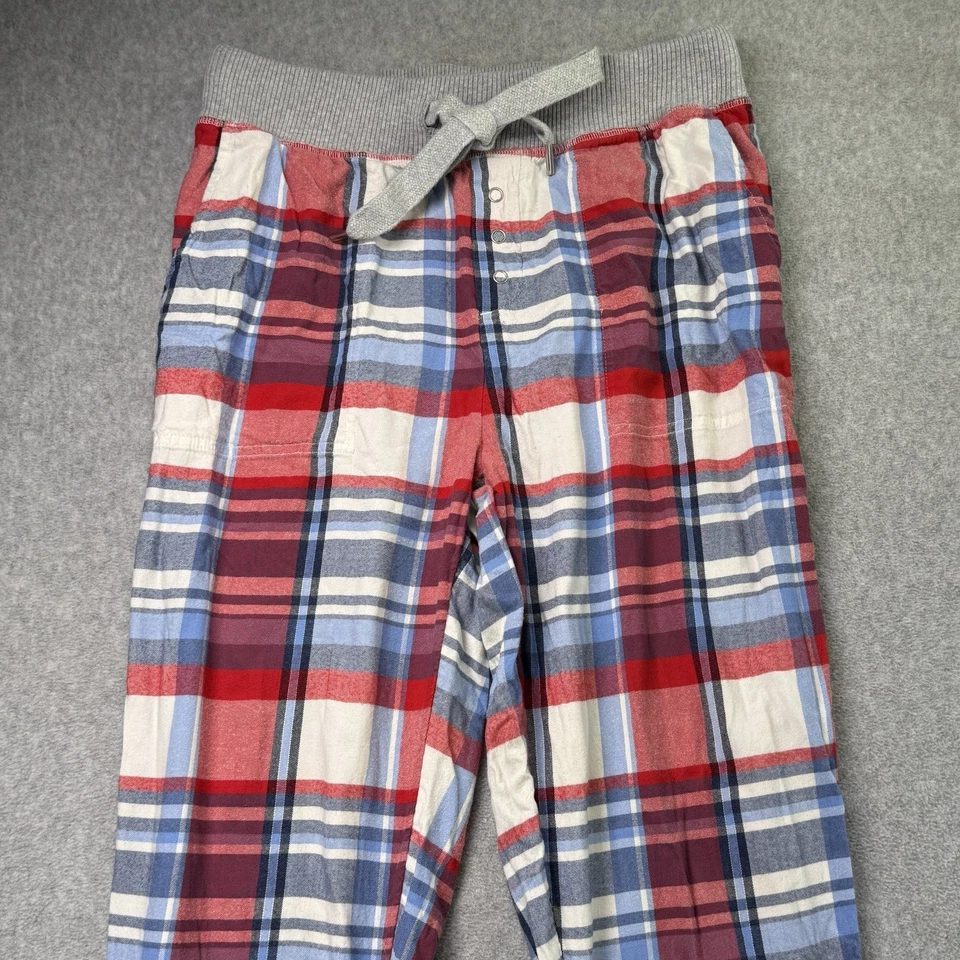 Pantalones de salón Aerie de franela a cuadros para mujer rojo azul gris talla pequeña Foto 2 de 4