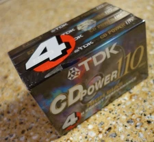 4-Pack of SEALED TDK CD POWER 110 Minute High Bias Type II Cassette Tapes New