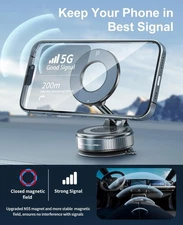 NEW 360°Vacuum Magnetic Phone Holder Adjustable Suction Car Mount Foldable Stand