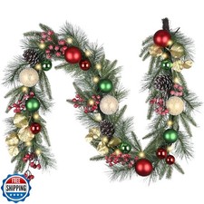 Valery Madelyn 6 Ft Pre-Lit Christmas Garland with Light for Mantle, Lighted