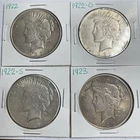 1922 1922-D 1922-S 1923 Peace Dollar Lot of 4