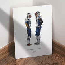 Tom Brady Rob Gronkowski Poster New England Patriots Football 8x10 Art Print
