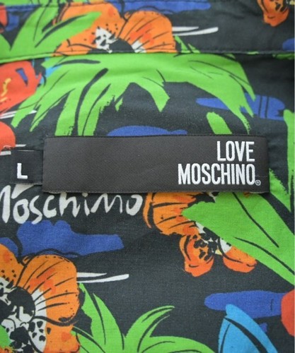 Love Moschino Men's Casual Shirt L Cotton Black Green Orange Used - Picture 3 of 8