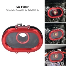 Red Clear Stage 2 Air Cleaner Fit For Harley Touring Street Road Glide 2024-2025