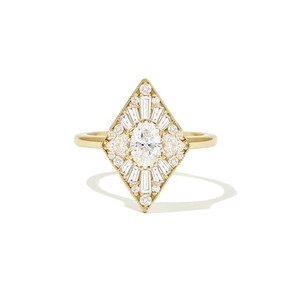Authentic 0.36 CT Oval Cut Moissanite Engagement Ring 14K Yellow Gold Plated For Women