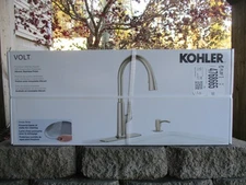 New, Kohler Volt Pull-Down Kitchen Faucet Vibrant Stainless Finish R26573-SD-VS