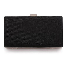 Womens Vintage Envelope Clutch Silver Evening Handbag For Black
