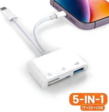5-in-1 Memory Card Reader for iPhone iPad USB 3.0 OTG Adapter for SD/TF