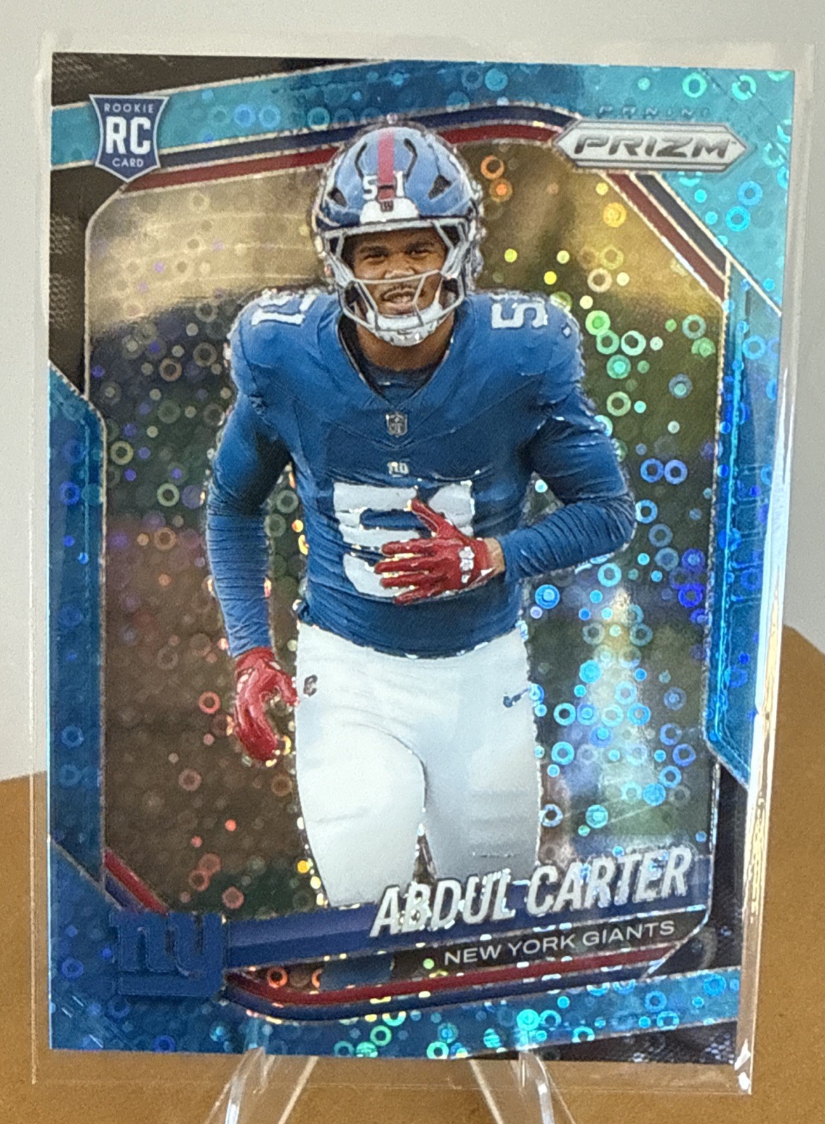 Abdul Carter RC Panini Prizm 2025 No Huddle Blue Disco Prizm /125 #394