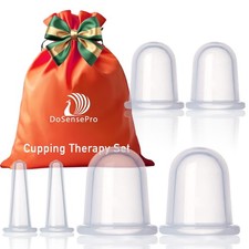 DoSensePro Cupping Kit For Massage Therapy, Set Of 6 Professional Silicone Cups