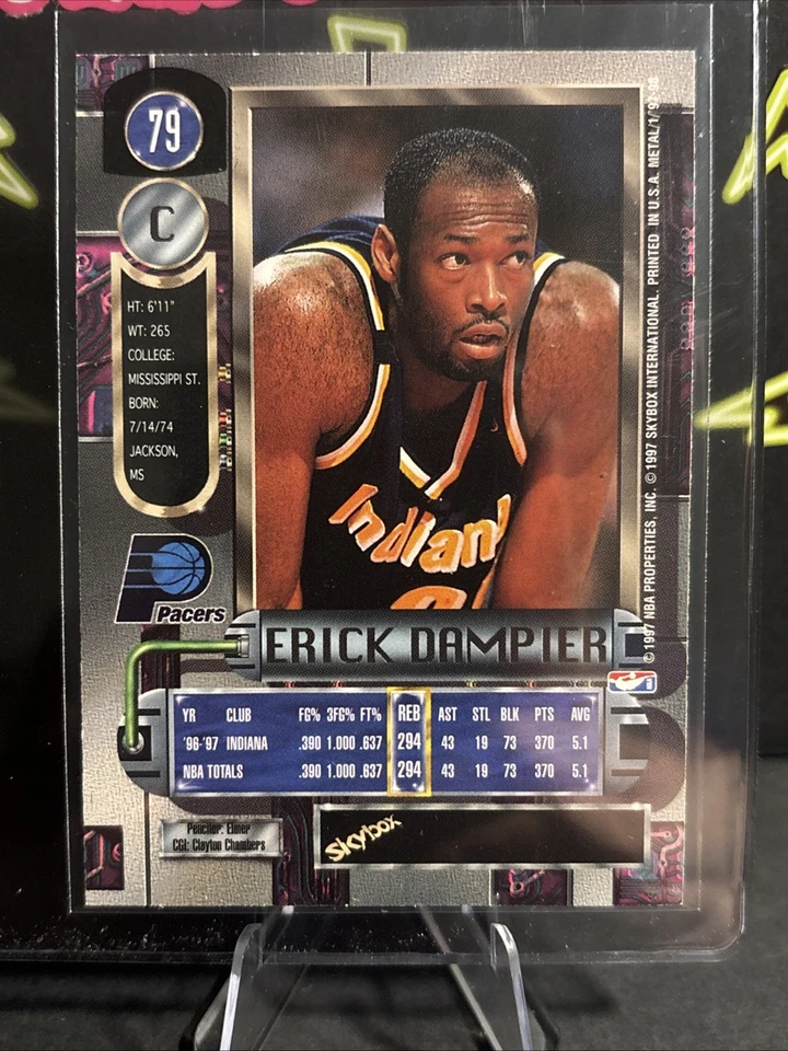 1997-98 METAL UNIVERSE ERICK DAMPIER INDIANA PACERS #79 - Image 3 of 3