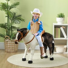 Ride on Horse for Toddlers 3-8 Years with Neighing, Padding, Brown