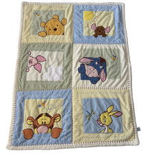 Disney Baby Winnie The Pooh  Friends Crib Blanket Patchwork Quilt Fleece 33x44