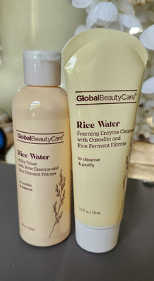 Global Beauty Care Rice Water Mini Foam Cleanser & Toner Set Rose 2.5 oz