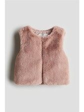 H M Dusty Pink Fluffy Kids Vest