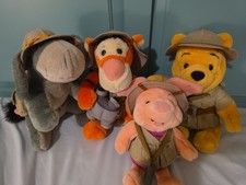 Set of 4 WINNIE THE POOH Disney World Animal Kingdom SAFARI Plush Toys