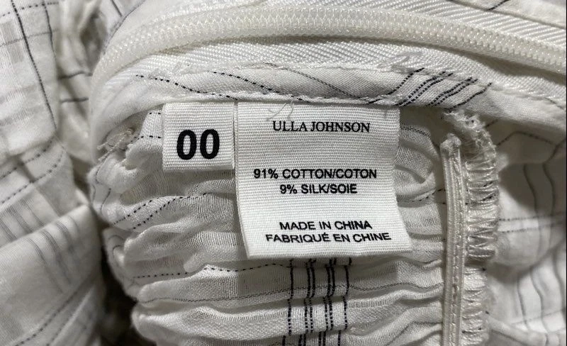 Ulla Johnson Women's White Smocked Ruffle Blouse Size 00 - Image 4 of 4