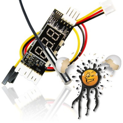 PC Thermostat PWM NTC Temperatur Sensor 4 Draht Lüfter 12V 3A Controller Set